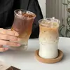 Fabricante de Tazas de Vidrio Transparente de Alto Borosilicato Estilo Bambú de una Sola Capa Suministra Vasos para Leche, Jugo, Bebidas y Café para Restaurantes