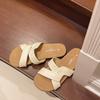 Pantuflas Populares Verano 2025 para Mujer Nuevo Sentido de Alta Gama Sandalias Planas Suaves de Playa Francesas Sandalias de Moda de Una Palabra