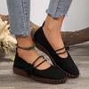 Zapatos de madre retro de comercio exterior europeo y americano de luz suave de fondo para mujer, transfronterizos, de punta redonda, transpirables, con costuras, transpirables, de boca poco profunda, wish