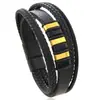 Pulsera de cuero para hombre de múltiples capas, tejida a mano, de aleación de zinc, estilo retro europeo y americano, nueva, variedad de modelos en stock, transfronteriza