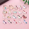 Colgante de aleación de esmalte de Unicornio Arcoíris Transfronterizo Dibujos Animados Pony Pulsera DIY Collar Accesorios de Joyería Venta al por Mayor