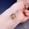Ventas Directas de Fábrica, Suministro Directo de Collar de Citrino Natural, Colgante de Cristal para Mujer, Joyería Corta de Cadena para Clavícula, Regalo de Cumpleaños