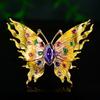 Broche de borboleta com diamantes brilhantes requintados, temperamento feminino de alta qualidade, design de corpete de cristal, acessórios de terno de nicho