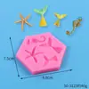 Estrela-do-mar Vieiras Vida Marinha Resina de Cristal Molde de Silicone Ornamento Micro Paisagem Decoração Artesanato Decoração Molde