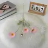 Planta Verde Papoula Flor de Papoula Flocada Flor Falsa Casamento Decoração Suave Arranjo de Flores Casa Flor Seca Flocking Flor Artificial