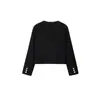Ropa de Mujer al por Mayor para Comercio Exterior en Stock del Fabricante Nuevo Estilo 2025 Hebilla Metálica Tweed Diseño Elegante Top Ajustado