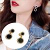B463 Joyería Metal Aretes Hechos a Mano S925 Moda Elegante Estilo Coreano Aretes Redondos Distintivos Aretes Combinables Aretes