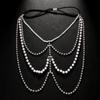 Explosiones de Amazon sexy cadena de pierna de perla cuerda elástica multicapa playa rhinestone cadena corporal accesorios cadena corporal