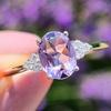 Anillo de compromiso de boda con circonita ovalada de moda para damas de comercio electrónico transfronterizo de joyería de plata Chen
