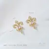 Aretes de Cruz Iris de Circonita con Incrustaciones de Oro Real de 14K que Conservan el Color Accesorios Aretes DIY Hechos a Mano Materiales de Joyería para la Oreja