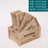 Caja de madera retro marco de madera caja de almacenamiento de madera vitrina display de supermercado cesta de madera caja rectangular de listones de madera caja de vino