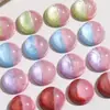 Estilo Nuevo Otoño e Invierno Degradado de Dos Colores Cielo Estrellado con Purpurina Alta Transparencia Redonda de Resina Semiredonda Pendientes DIY para Accesorios de Mujer