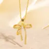 Exquisite Novo Colar com Laço Micro-Incustado de Zircônia, Toque de Luxo Leve e Alto Padrão, Doce Design de Nicho com Zircônia, Pingente Versátil