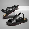 Sandálias masculinas com sola de tendão verão novo confortáveis à prova d'água sapatos de praia antiderrapantes fundo grosso resistentes ao desgaste sandálias de uso duplo para homens