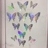 Borboleta Artificial de Papel Estéreo 3D Corretivo para Buraco de Unha Adesivo Corretivo Janela do Quarto Decoração de Casamento Textura Metálica