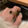 Anillo Ladrillo de Diseño Nicho de Alta Gama Lujo Accesible para Mujer Moda Europea y Americana Creativo Zirconia Chapado en Oro Anillo Abierto Ajustable