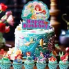 Decoraciones para Pasteles de Cumpleaños Transfronterizas Suministros de Decoración para Fiestas de Cumpleaños de Niñas Princesas Sirenas