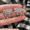 Rose Story Fuegos Artificiales Brillantes Circonita Perla Gama Alta Nicho Estilo Coreano Pendientes de Botón con Aguja de Plata 925