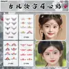 2026 Estilo Quente Novo Adesivos de Sobrancelha Estilo Chinês para Meninas, Adesivos de Tatuagem para Testa à Prova d'Água e Duradouros, Maquiagem de Performance para Sobrancelhas