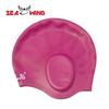 Touca de natação adulta de silicone com alto rebote, touca grande de natação para corrida, proteção auricular 3D estéreo, touca de natação à prova d'água