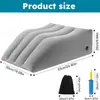 Almohada inflable para piernas de soporte alto, transfronteriza, en stock, material de PVC, para uso en casa y oficina, alivia la fatiga, con diseño inclinado y flocado.