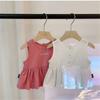 Camiseta de Verano para Niñas Estilo Vaquero para Bebé Infantil Distintiva Moderna Coreana Letra Combinación de Colores Popular Cibernético Camisa de Muñeca Top