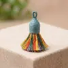 Primavera 2026 Estilo Étnico Cuerda de Algodón Colgante de Borla Pequeña Decoración de Llavero de Bolso Retro Artístico Cadena para Teléfono