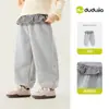 Novidades em 24 de agosto 15% de desconto Calças de fleece forradas para meninas Dudu, calças xadrez de inverno para meninas, roupas infantis