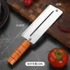 Cuchillo de caña de acero inoxidable Engrosado Cuchillo multiusos para pelar Mango de madera Cuchillo extra grande para piña Raspador de caña
