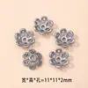 Base de Flores Vintage Prata Três-Sete do Xizang, Porta Contas Coloridas, Tampa, Espaçador, Novos Acessórios de Joias, Várias Bases de Flores, Venda Direta do Fabricante