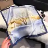 Primavera 2025 Nuevo Pañuelo Moda Estilo Occidental Combinable Cuadrado Pequeño 70cm Pañuelo Decorativo Protección Solar Chal de Viaje Mujer