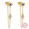 Plata de ley 925 estilo ins Ojo del Diablo Palma cadena linda novedosa colgante pendientes pendientes pendientes pendientes pendientes