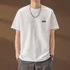 Camiseta Masculina Gola Redonda Manga Longa Fina Nova Verão 2025 Moletom Camiseta Casual Manga Meia-Manga Camisa Básica Top Masculino