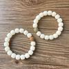 Pulseira de Raiz de Bodhi de Jade Branco Natural Feminina Círculo Único Pulseira Wenwan Acessórios para Namoradas Raiz de Bodhi Macia para Segurar na Mão Contas de Buda Masculinas