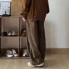 Pantalones de Trabajo Sueltos para Hombre de Pierna Ancha Versátiles Casuales Cintura Elástica Estilo Japonés Pantalones Largos de Niño para Hombre Diseño Vintage