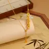 Collar con Borla de la Suerte Hielo Triturado Monedas de los Cinco Emperadores para Mujer 2025 Nueva Moda Elegante Todo-partido Diseño de Moneda Cadena para Clavícula