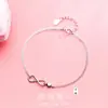 Pulseira Brilhante em Forma de Coração Oito para Mulheres, Estilo Coreano, Fresca e Doce, Simples e Elegante, Design de Nicho, Novo Modelo 2026