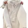 Casaco de Manga Comprida com Estampa de Cachorro de Desenho Animado para Meninas de Crianças Mais Velhas, Novo Design para Primavera e Outono, Cardigã Moletom Doce e Casual