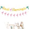 Fiesta Hawaiana Decorativo Árbol de Coco Flamenco Final Flamingle Brillo Flor Flamenco Bandera de Cuerda