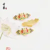 Estilo Chinês Cobre Dourado Micro-Incustado Diamante Borboleta/Leão Despertando/Sino Pequeno Pingente DIY Estilo Antigo Artesanal Joias Acessórios Pingente