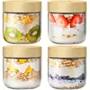 Pote de Armazenamento com Tampa de Madeira de Bambu Amazon Copo de Vidro para Grãos de Café Pote Selado Pote de Armazenamento de Alimentos, Nozes e Lanches para Cozinha