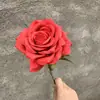 Rosa de una sola cabeza, flor artificial, cascada, red de flores, rosa roja, arreglo floral de pared, ceremonia de boda, decoración del salón de bodas, rosa rizada