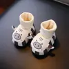 Calcetines Calentadores de Piernas para Bebé Lindos de Dibujos Animados Zapatos Más Terciopelo Gruesos Zapatos para Niños Pequeños Cálidos Antideslizantes No Sueltan Pelusa Zapatos de Algodón Suela Suave 0-6 Meses 1 Año