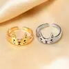 Anillo Lindo de Gato para Mujer, Moderno, Sencillo, Creativo Anillo de Dedo Índice de Resina, de Moda, Versátil, Estilo Dulce, Anillo Abierto Ajustable