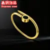 Pulsera de Acero Inoxidable en Oferta para Mujer, Pulsera de Círculo Chapada en Oro de Alta Gama con Diamantes, Joyería de Pulsera de Acero de Titanio de Lujo Ligero