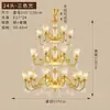 Lustre de sala de estar estilo americano todo em cobre, grande lustre principal retrô estilo europeu para sala de jantar e quarto, luminária decorativa de cristal de luxo para villa