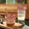 Vaso de Vidrio de Color Gradiente de Alta Apariencia Estilo Ins con Patrón de Glaciar Colorido, Vaso de Whisky Creativo de Moda