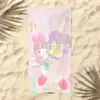 Toalla de Playa Sanrio Patrón de Dibujos Animados para Niños Gato Kitty Estampado Toalla de Baño Microfibra Secado Rápido para la Playa Toalla de Natación