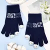 Guantes de Felpa Cálidos de Color Sólido con Dedos Expuestos para Uso en Pantalla Táctil, Tejidos para Estudiantes, Adecuados para Escribir, Modernos para el Viaje de Invierno