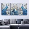 Soporte personalizado de alta definición moderno tres flores abstractas Pavo real hotel decoración del hogar pintura al óleo suministro transfronterizo